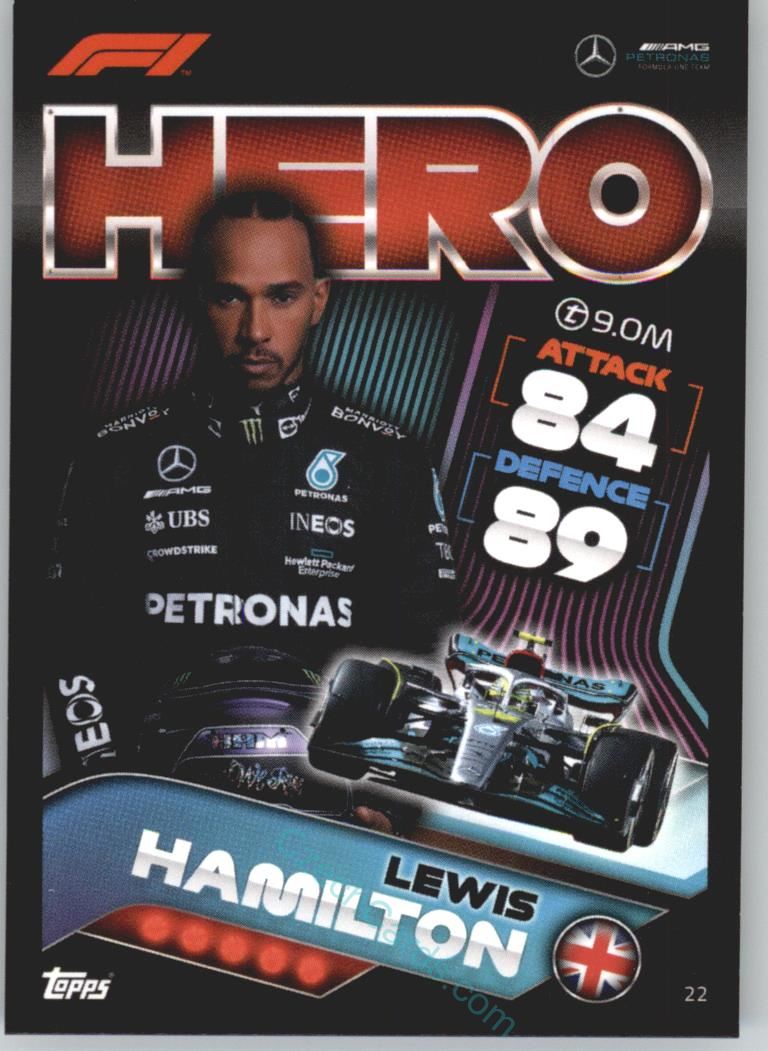 Lewis Hamilton (Mercedes-AMG) 2022 Turbo Attax #22