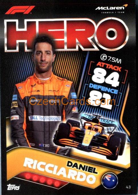Daniel Ricciardo (McLaren) 2022 Turbo Attax #43