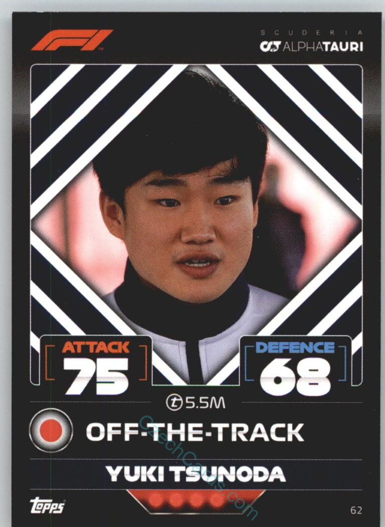 Yuki Tsunoda (Scuderia AlphaTauri) 2022 Turbo Attax #62