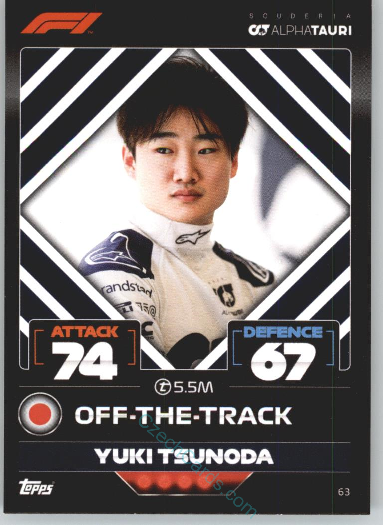 Yuki Tsunoda (Scuderia AlphaTauri) 2022 Turbo Attax #63