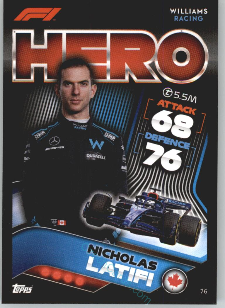 Nicholas Latifi (Williams) 2022 Turbo Attax #76