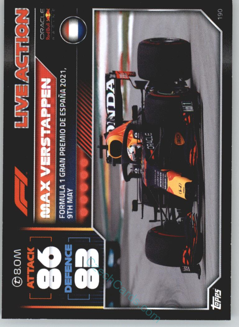 Max Verstappen (Red Bull Racing) 2022 Turbo Attax #190