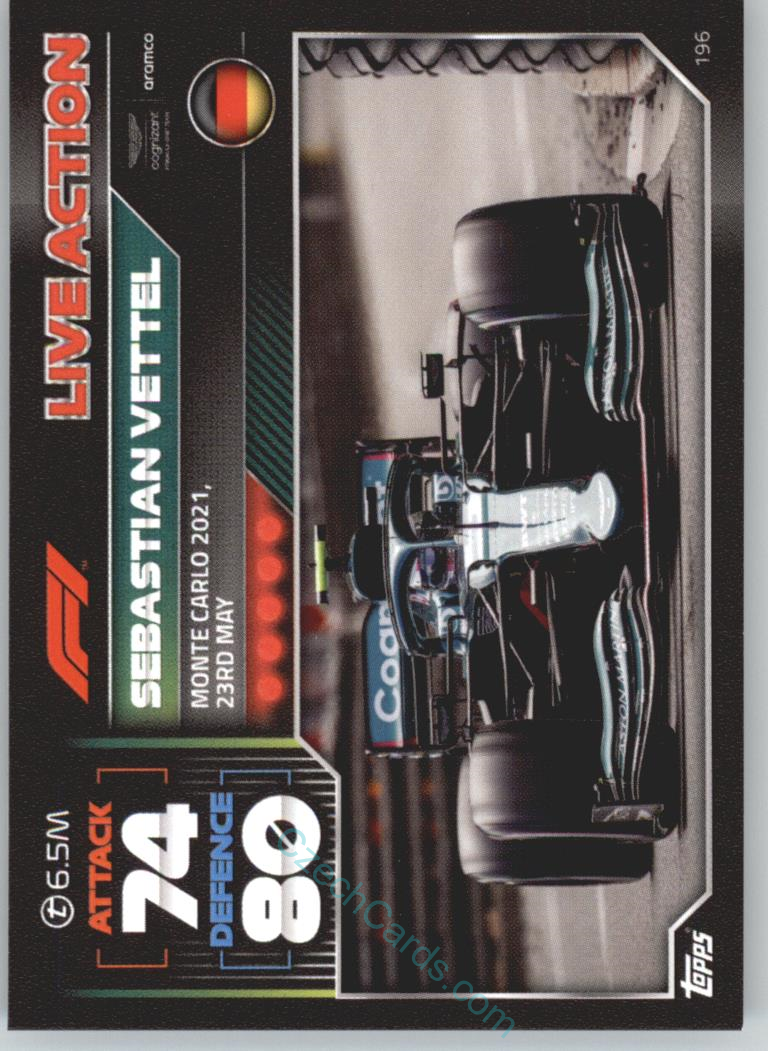 Sebastian Vettel (Aston Martin) 2022 Turbo Attax #196