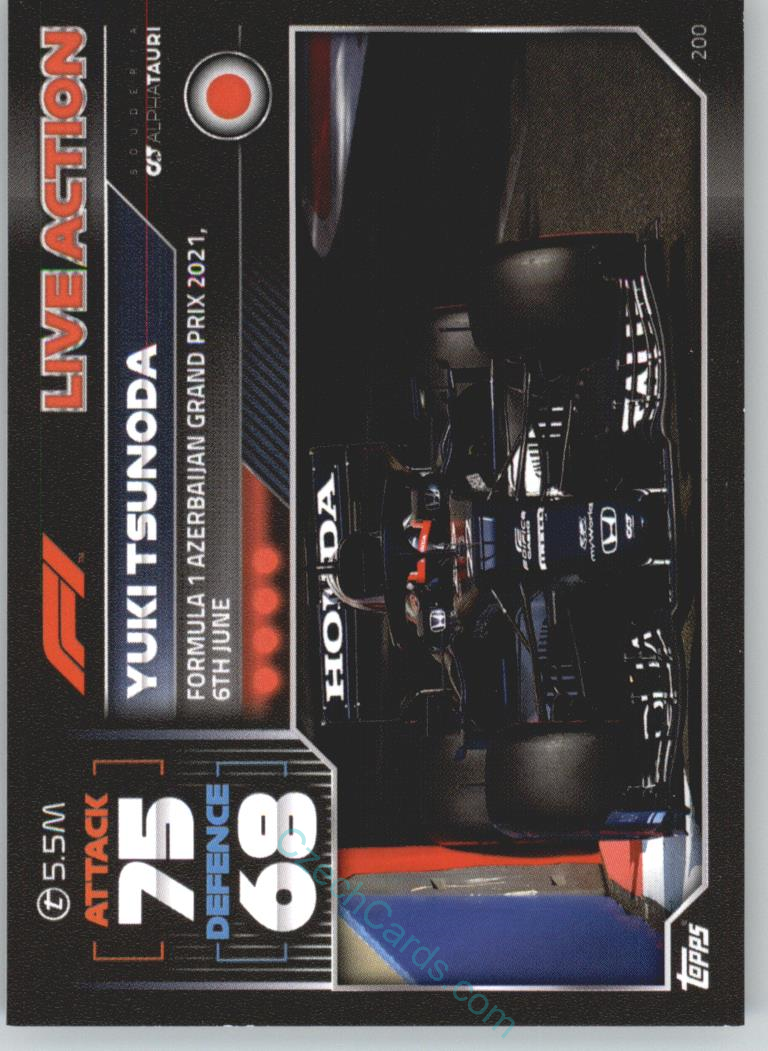 Yuki Tsunoda (Scuderia AlphaTauri) 2022 Turbo Attax #200