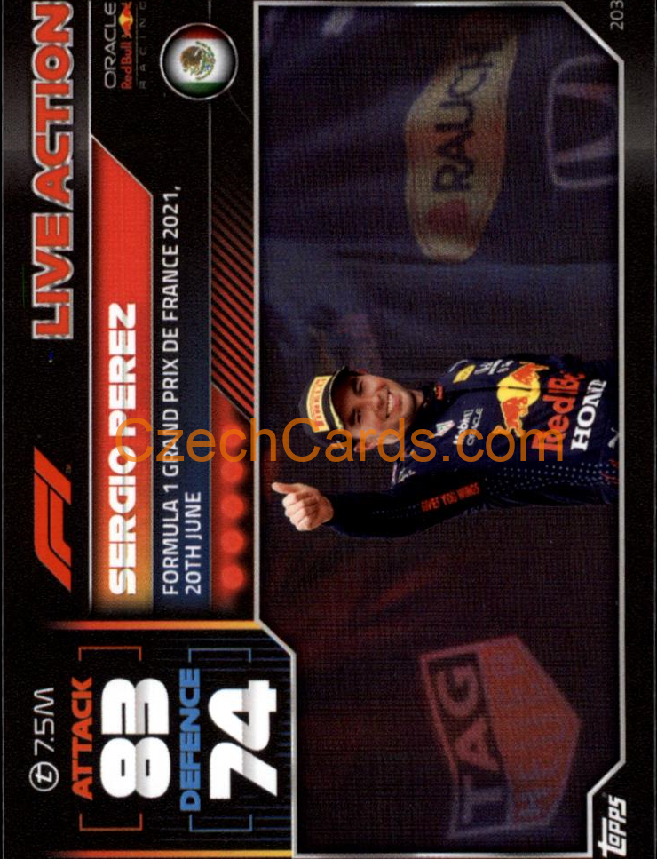 Sergio Perez (Red Bull Racing) 2022 Turbo Attax #203