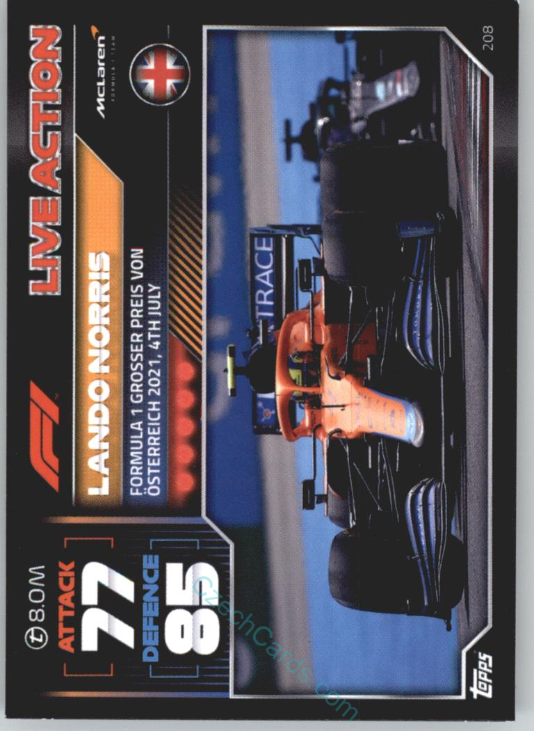 Lando Norris (McLaren) 2022 Turbo Attax #208