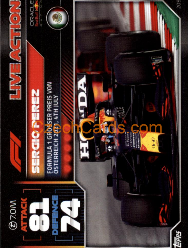 Sergio Perez (Red Bull Racing) 2022 Turbo Attax #209