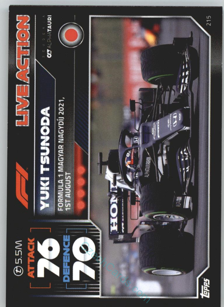 Yuki Tsunoda (Scuderia AlphaTauri) 2022 Turbo Attax #215