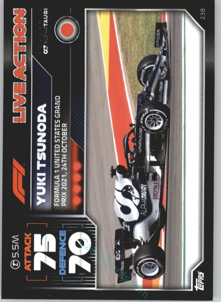 Yuki Tsunoda (Scuderia AlphaTauri) 2022 Turbo Attax #238