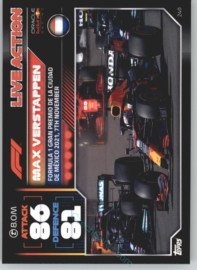Max Verstappen (Red Bull Racing) 2022 Turbo Attax #240