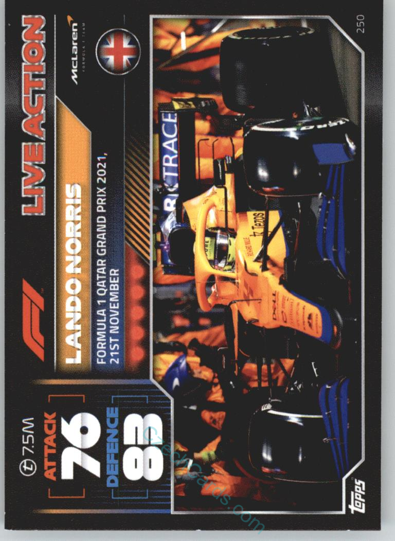 Lando Norris (McLaren) 2022 Turbo Attax #250