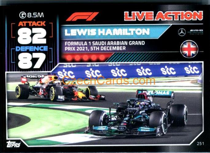 Lewis Hamilton (Mercedes-AMG) 2022 Turbo Attax #251