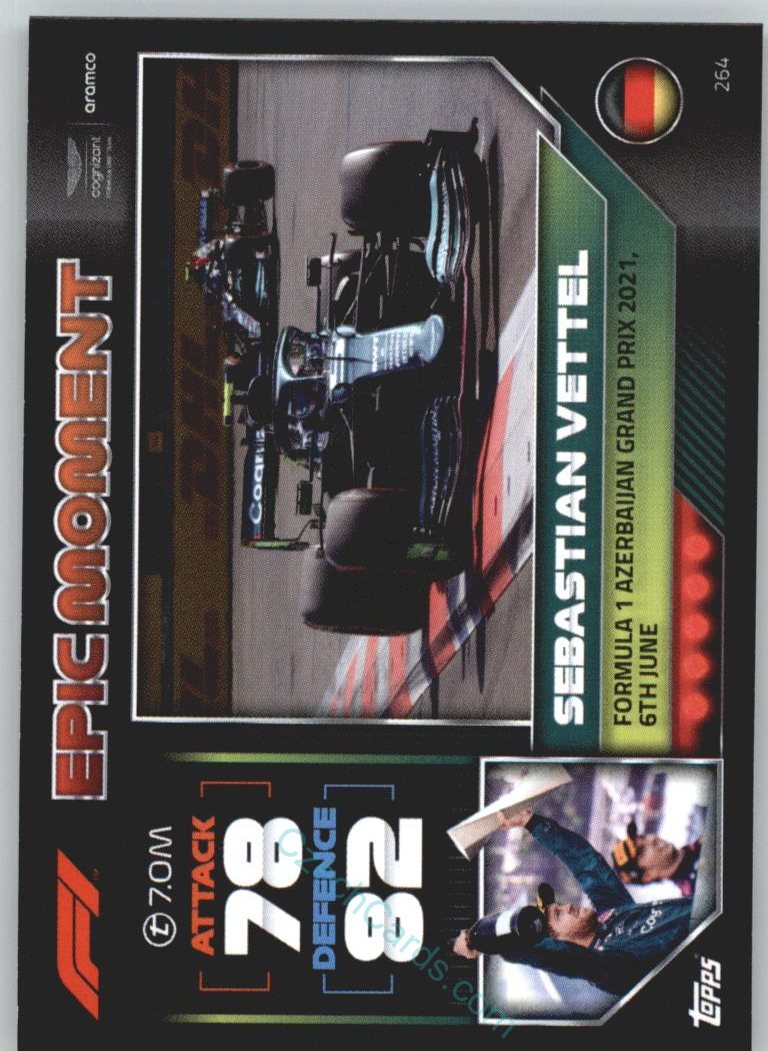 Sebastian Vettel (Aston Martin) 2022 Turbo Attax #264