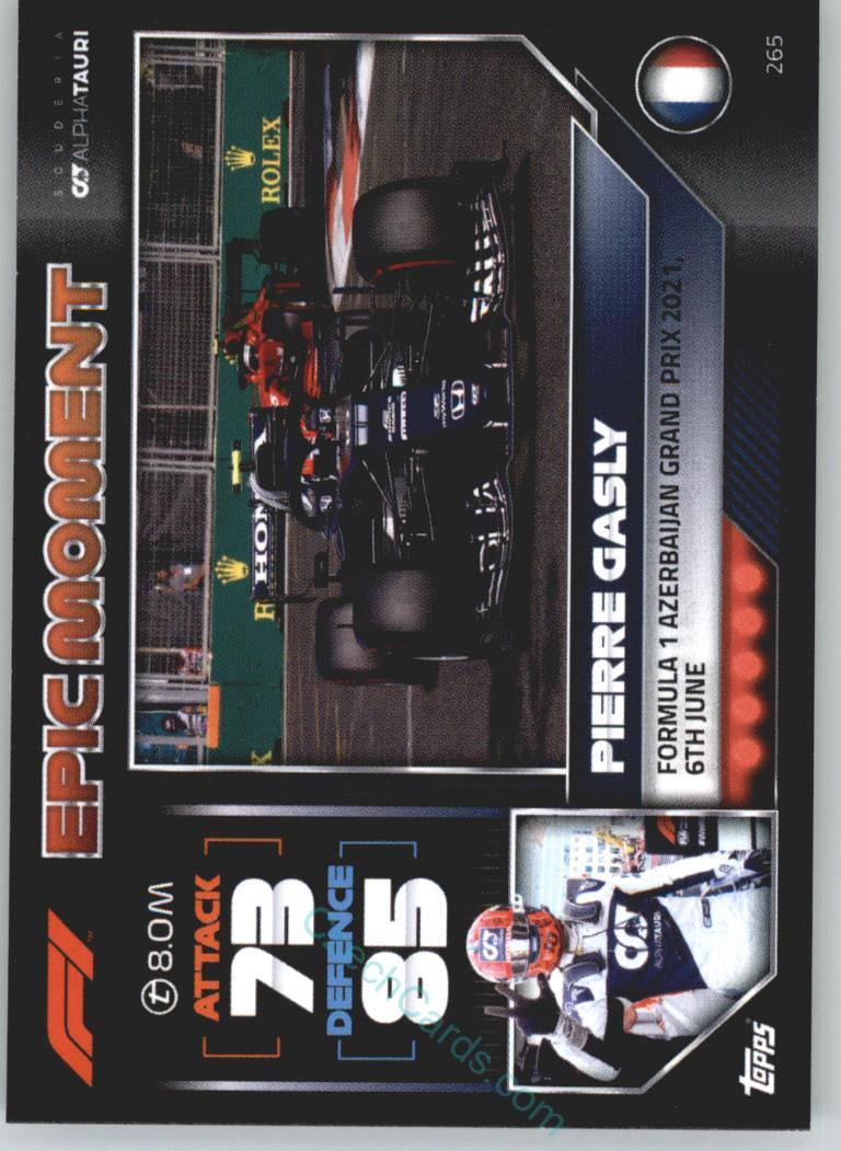 Pierre Gasly (Scuderia AlphaTauri) 2022 Turbo Attax #265