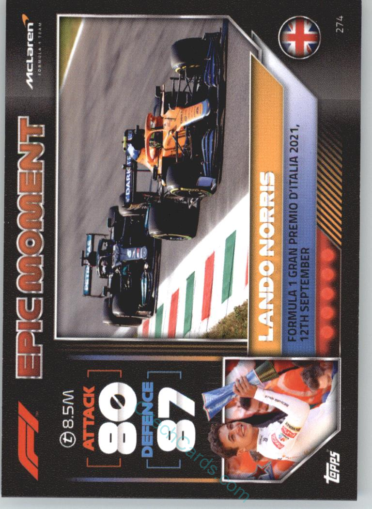 Lando Norris (McLaren) 2022 Turbo Attax #274