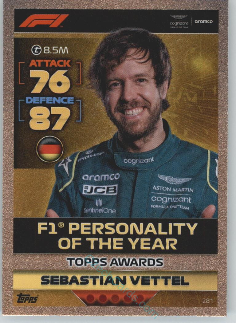 Sebastian Vettel (Aston Martin) 2022 Turbo Attax #281