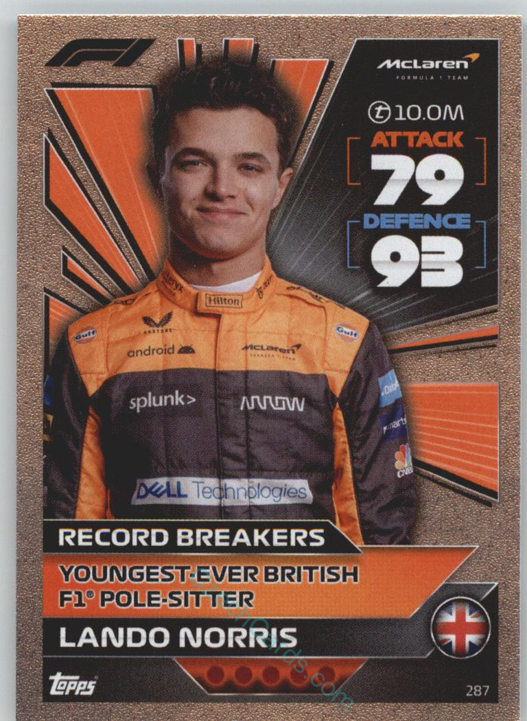 Lando Norris (McLaren) 2022 Turbo Attax #287