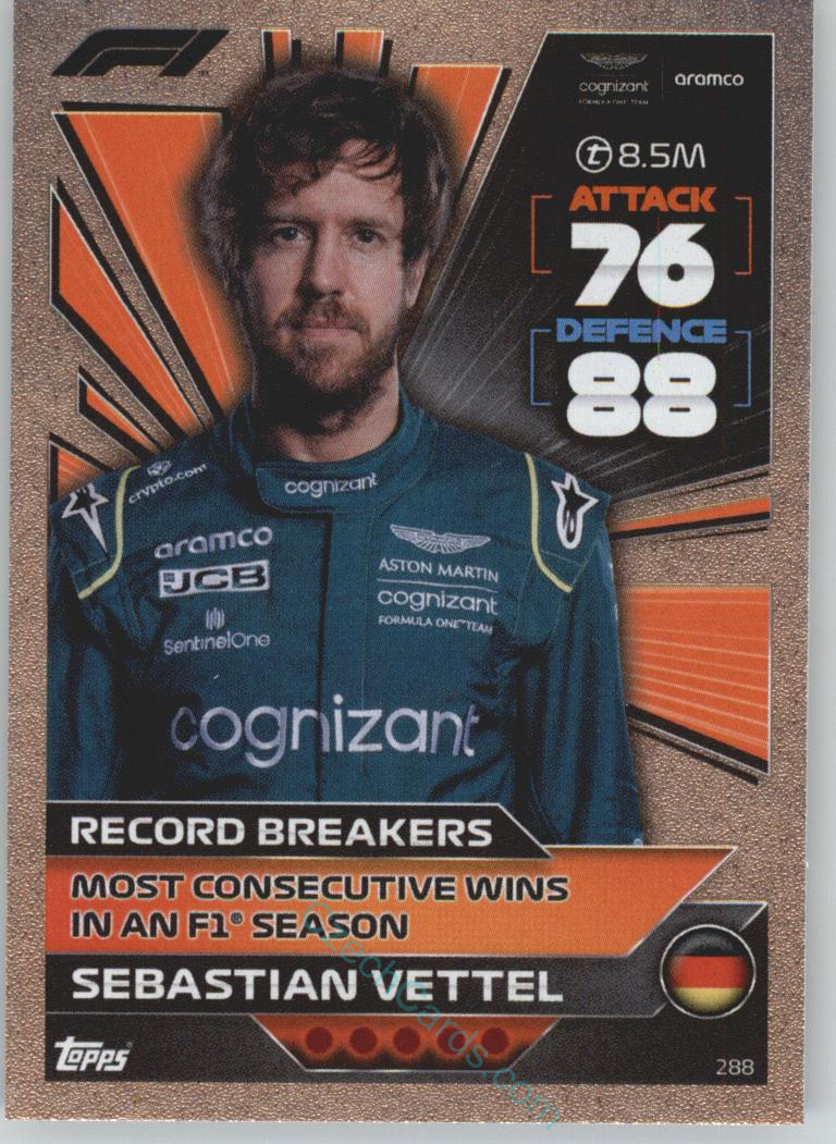 Sebastian Vettel (Aston Martin) 2022 Turbo Attax #288