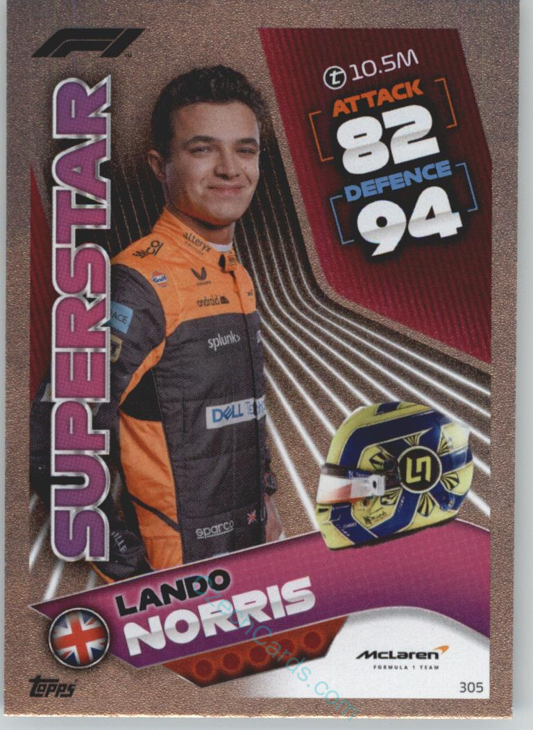 Lando Norris (McLaren) 2022 Turbo Attax #305