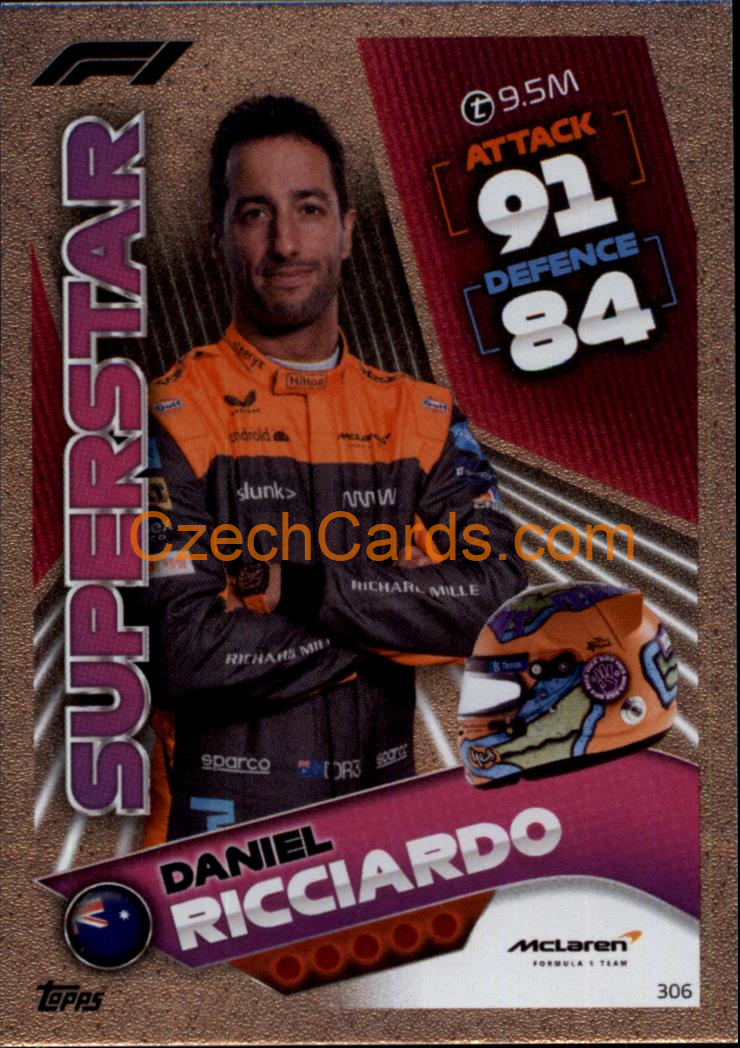 Daniel Ricciardo (McLaren) 2022 Turbo Attax #306