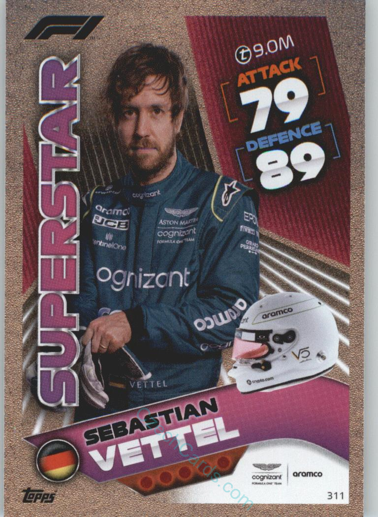 Sebastian Vettel (Aston Martin) 2022 Turbo Attax #311