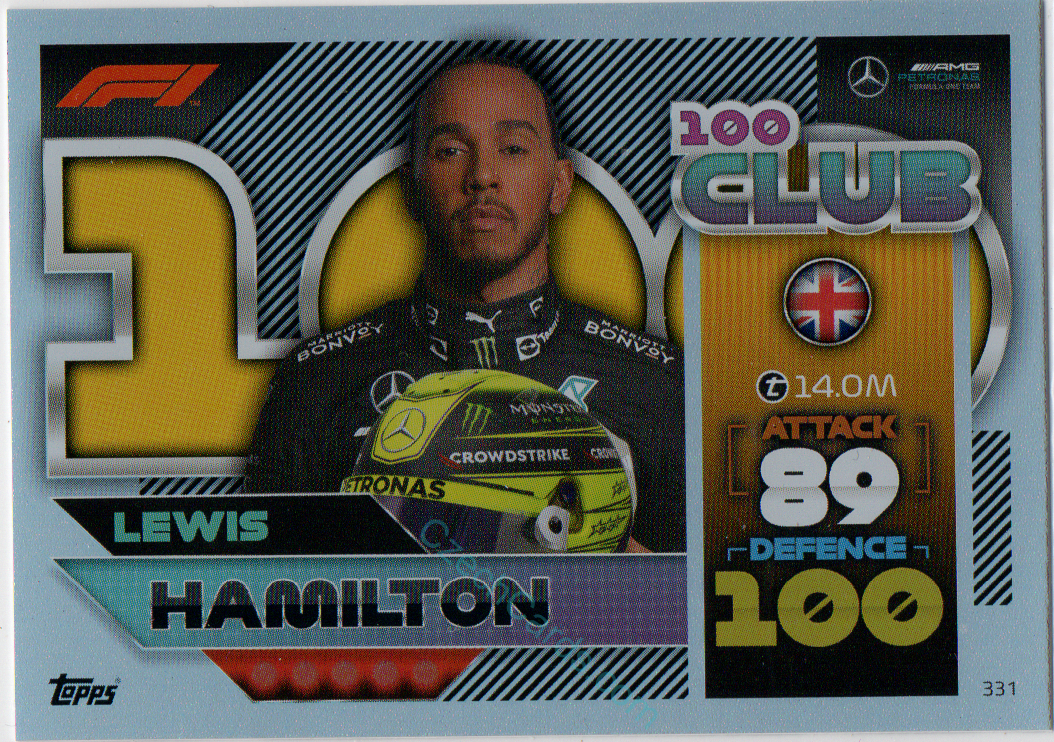 Lewis Hamilton (Mercedes-AMG) 2022 Turbo Attax #331