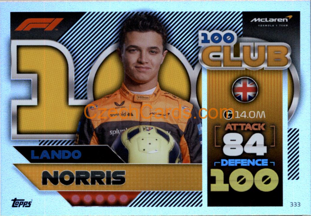 Lando Norris (McLaren) 2022 Turbo Attax #333